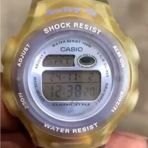 Casio Baby G 1564 BG-142 Clear Resin Digital White Dial Quartz Watch New Battery